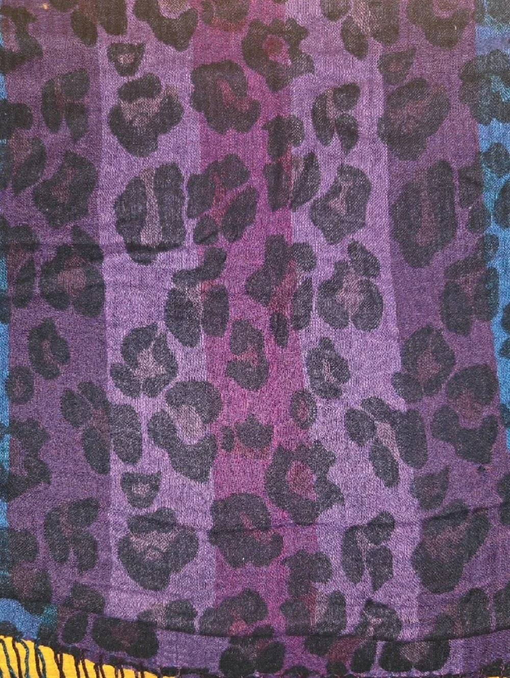 Pebbles Purple and Blue Ombre Leopard Print Scarf